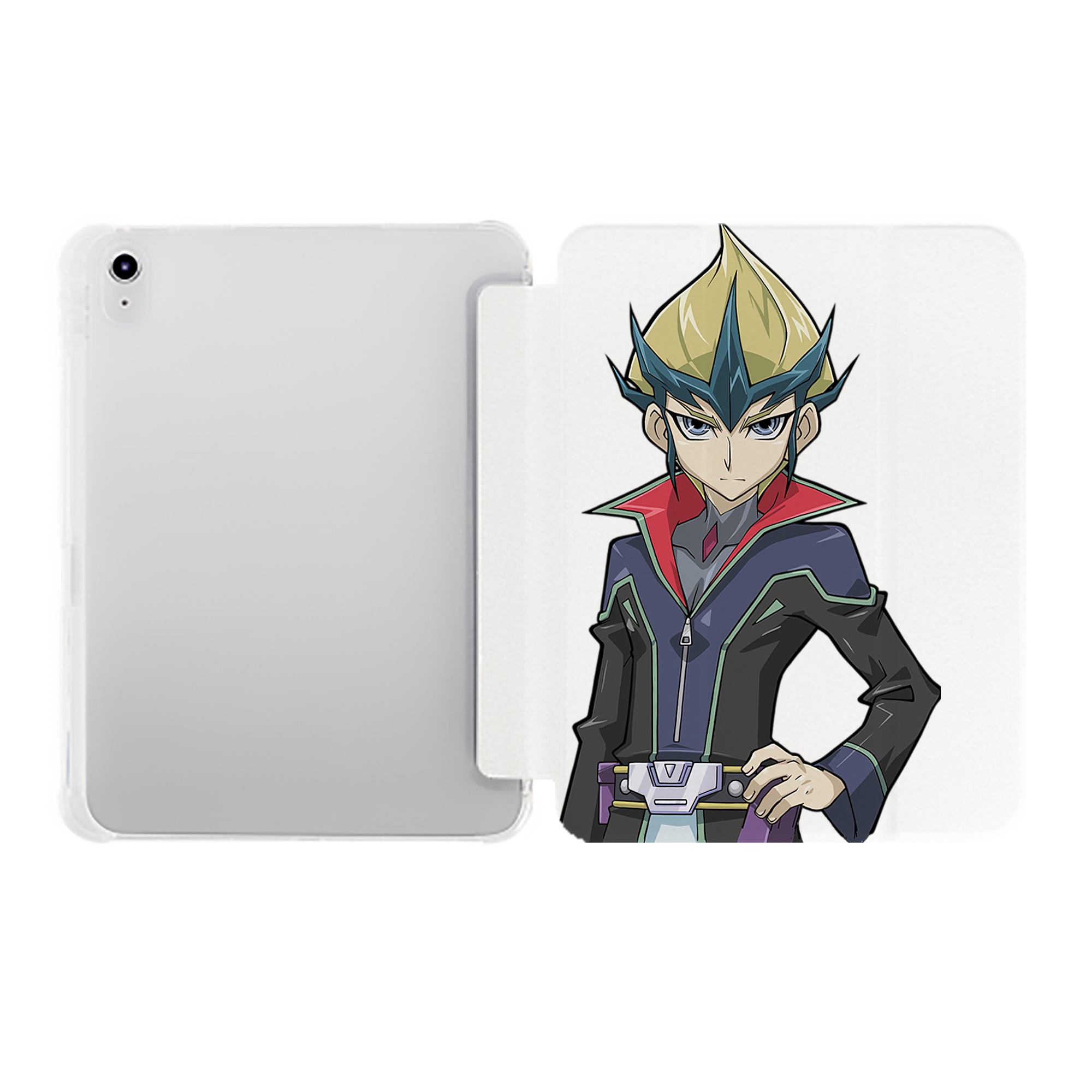 （画像用） 遊☆戯☆王 Yu-Gi-Oh! IPad ケース ペン収納付き 三つ折りスタンド PUレザー×シリコン 対応機種9.5/10.5/10.9インチ